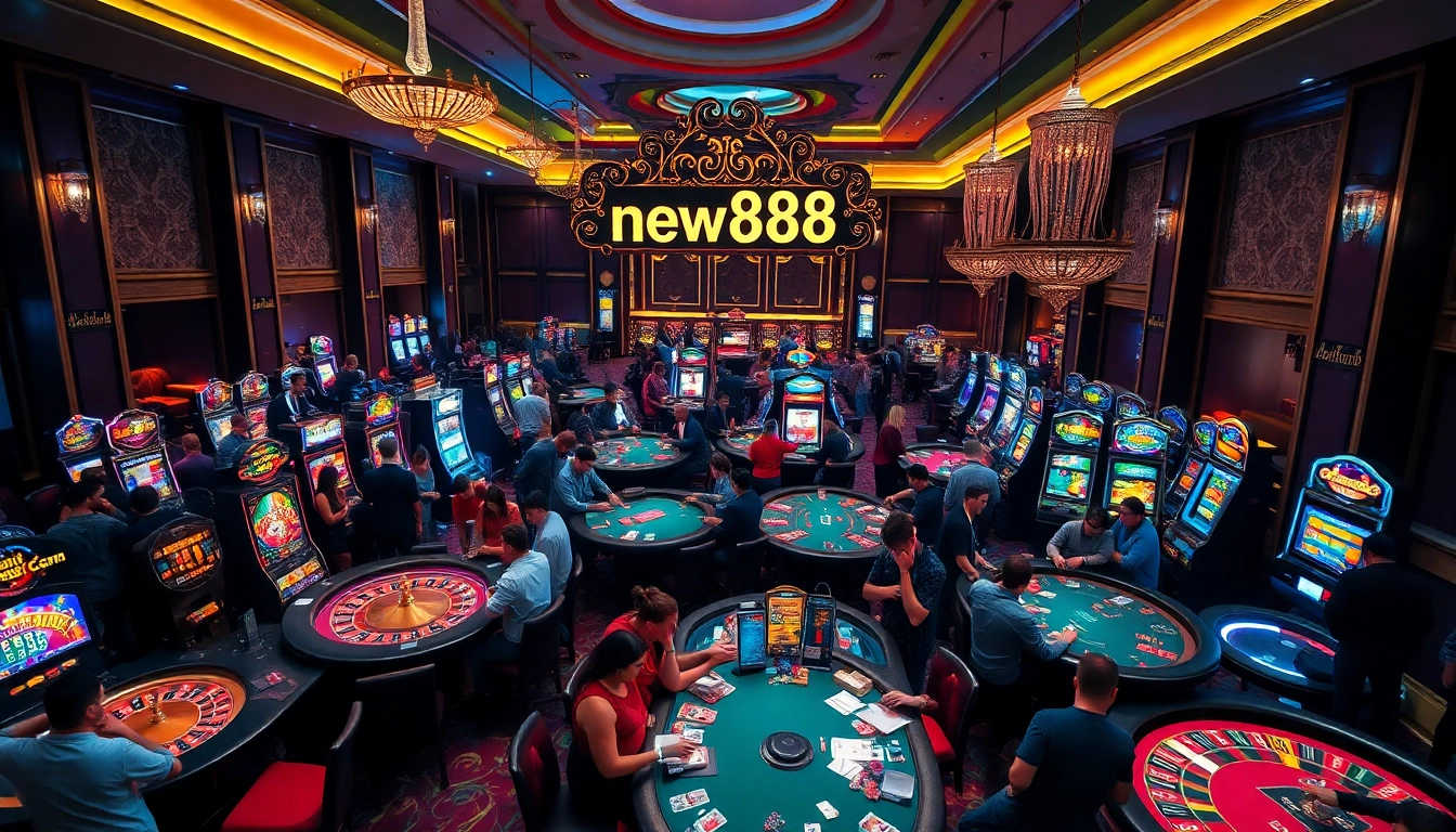 Experience the thrill of new888's casino action with players at a vibrant blackjack table.