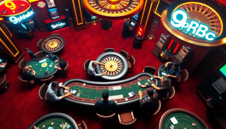 Experience the thrilling atmosphere of a casino where 9phabc brings high-stakes poker and roulette excitement to life.